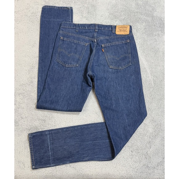 Vintage 1980 Levi's 505 0917 Orange Tab Mens 35x36 Medium Wash Denim Jeans *READ